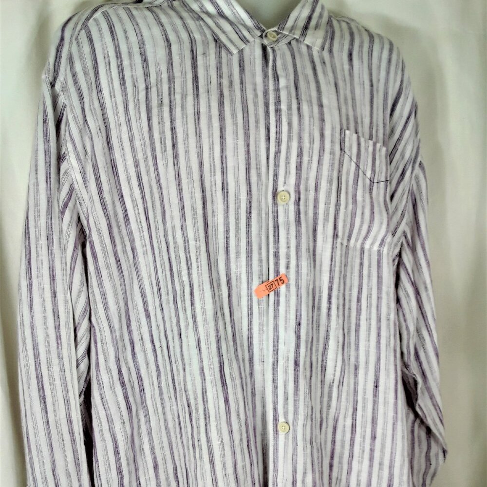 Tommy Bahama Relax Comfortcore Shirt - 100% Linen Striped Oversized Men's XXL